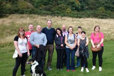 Ten HMRC walkers and a dog Ten HMRC walkers and a dog