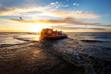 RNLI Hovercraft out at sea RNLI Hovercraft