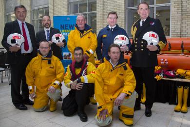 representatives from the MOD, RNLI and The Lifeboat Fund