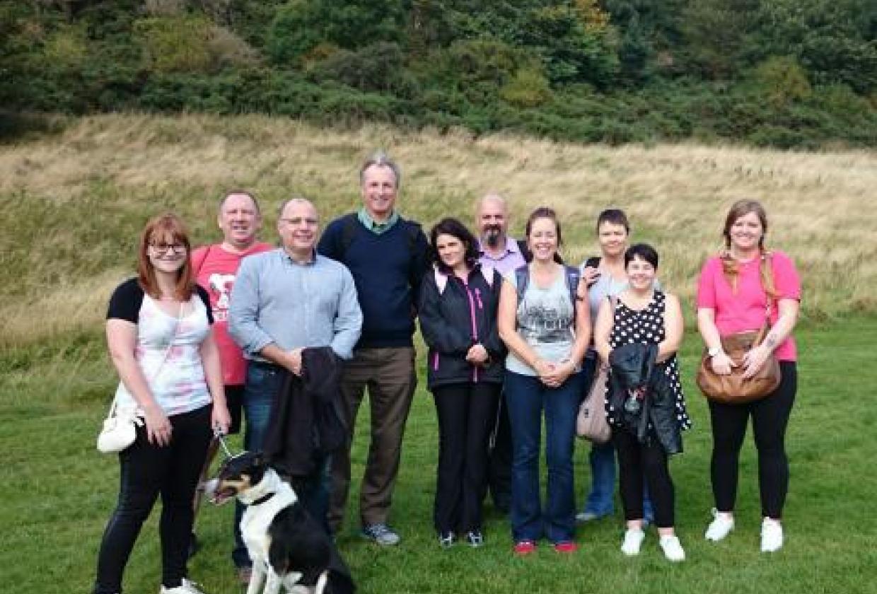 Ten HMRC walkers and a dog Ten HMRC walkers and a dog