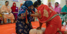 Women in Bangladesh receiving lifesaving training